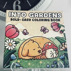Into Gardens Bold & Easy Coloring Book Featuring Plants Flowers Animals